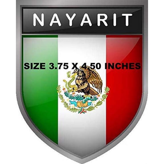 Mexican Flag Sticker Decal (PACK OF 2), Nayarit State, Bandera DE Mexico