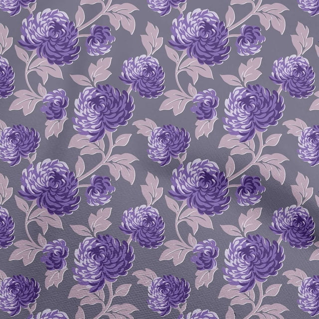 oneOone Rayon Purple Fabric Floral Craft Projects Decor Fabric Printed By The Yard 56 Inch Wide