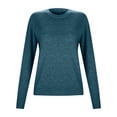thumbnail image 4 of Arlun Women's Lightweight Cashmerel Sweaters Crewneck Long Sleeve Pullover Tops Solid Color Knit Loose Soft Cozy Thin Fall Winter Base Layer Sweater 2026 Navy L, 4 of 7