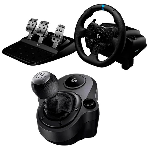 Kit Volante LOGITECH G923 Palanca Pedales Para Consola PLAYSTATION PS4 PS5 PC negro