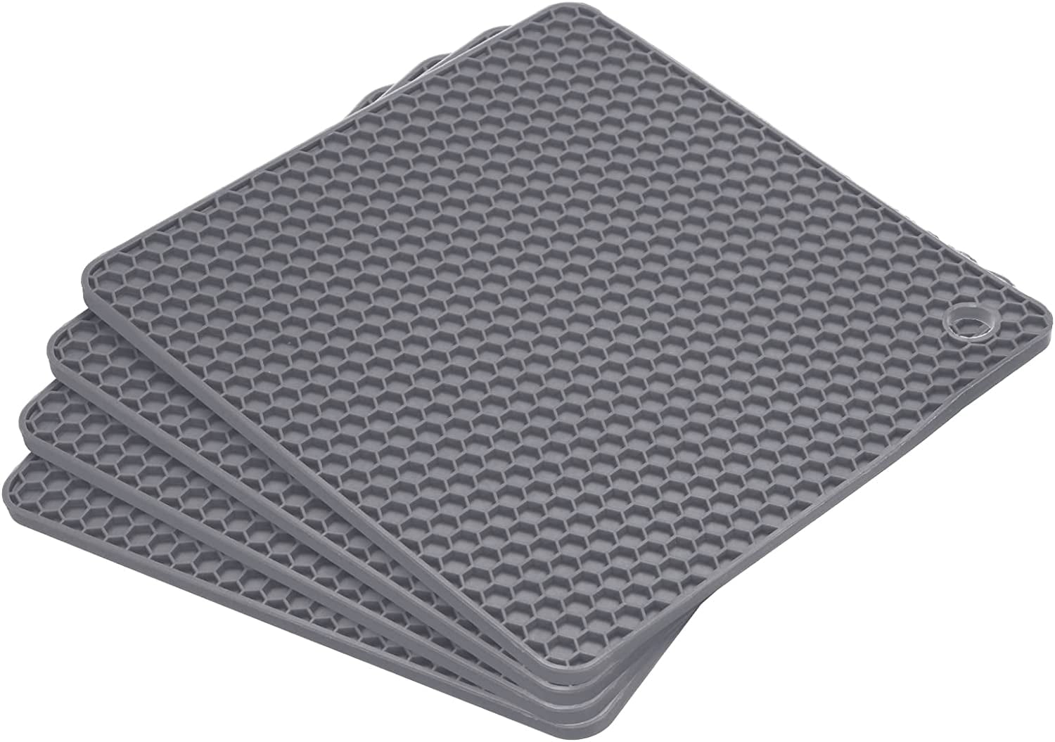 Silicone Trivet Mats 4pcs, Square Hot Pans Pads Hot Pots Pans Holder