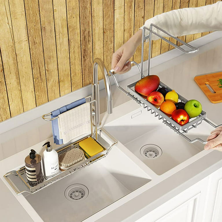 Telescopic Sink Storage Rack Shelf Holder Tray – My Kitchen Gadgets