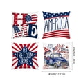 thumbnail image 6 of 4th of July Pillow Covers 18x18 Inch Set of 4, Patriotic American Flag Stars Stripes Pillowcase, Independence Day Memorial Day Watercolor Decorative Throw Pillow Covers for Couch Sofa Home, 6 of 6