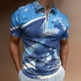 thumbnail image 2 of Ice Dragon Men Zipper T-shirt Summer Casual Short Sleeve T-shirt Top, 2 of 7