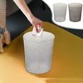 thumbnail image 1 of mfyjkho Papelera de baño, transparente, grande, con rayas verticales, con patrón ondulado, ligera, ideal para el hogar, moderna, para cocina y oficina., 1 of 7