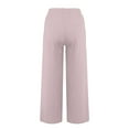 thumbnail image 5 of WULMLEO Linen Pants Women Spring Summer Dressy Casual High Waisted Drawstring Pant Cotton Straight Leg Lounge Trousers Light Purple XL, 5 of 7