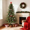 thumbnail image 2 of Lighted Christmas Tree, 7.5Ft Artificial Christmas Tree with Warm White and Colorful Lights, 8 Adjustable Lights Modes, Twinkle Christmass Trees, Premium Hinged Design, Easy to Assemble, Metal Base, 2 of 9