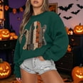 thumbnail image 2 of Unir Women's Halloween Patchwork Ghost Layering Pullover Crew Neck No Hood Sweatshirt Long Sleeve Casual Top 1PC S-XXL Plus Size Friendly, 2 of 4