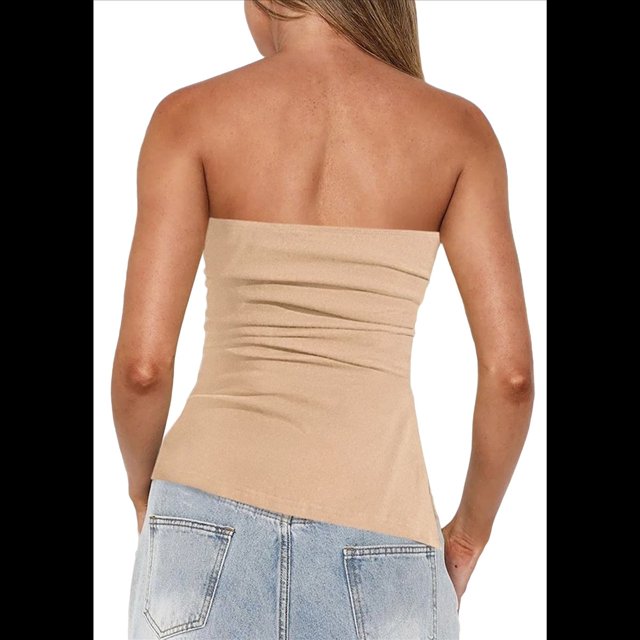 Camiseta Sin Mangas Sexy de Moda de Verano Color Albaricoque S