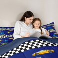 thumbnail image 4 of Homewish Adults Female Men Yellow Green Sport Car Bedding Comforter Set 7pcs,Geometric Plaid Grid Queen Bedding Sets Super Cozy,Fast Car Theme Queen Sheet Sets,Ultra Soft Home Decor,Reversible, 4 of 8