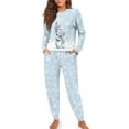 thumbnail image 4 of DISNIMO Snowman Snowflake Print Women Pajama Sets 2 Piece Pj Sets Long Sleeve Sleepwear with Long Pants Round Neck Loungewear Christmas Nightwear, 2XL, 4 of 7