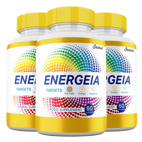 (3 Pack) Energeia Capsules, All Natural Supplement, Energia Pills Advanced Formula, High Potency, 3 Month Supply