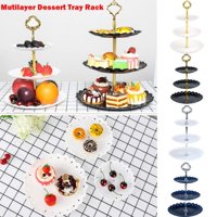 black cake tiered stands