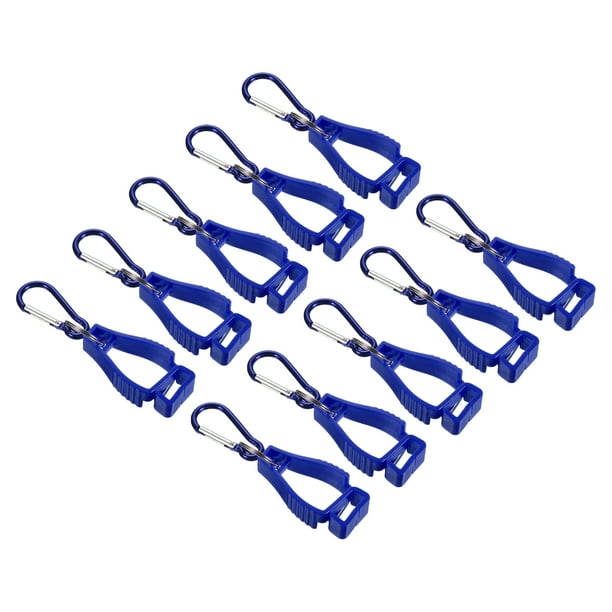 Uxcell Clips para Guantes, Paquete de 10 Sujetadores para Guantes, Soporte para Casco de Trabajo para Trabajadores de la Construcción, Azul