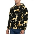 thumbnail image 3 of Wukai Christmas Gold Deers Print Men Hoodies Fleece Sweatshirts Long Sleeve Sweaters Pullover Fall Outfits Winter Clothes-4X-Large, 3 of 7
