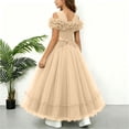 thumbnail image 6 of ATOGUTA Party Dresses for Girls Beige Sleeveless Tulle Long Formal Wedding Pageant Party Fancy Princess Ball Gown Dresses 7-13, 6 of 6