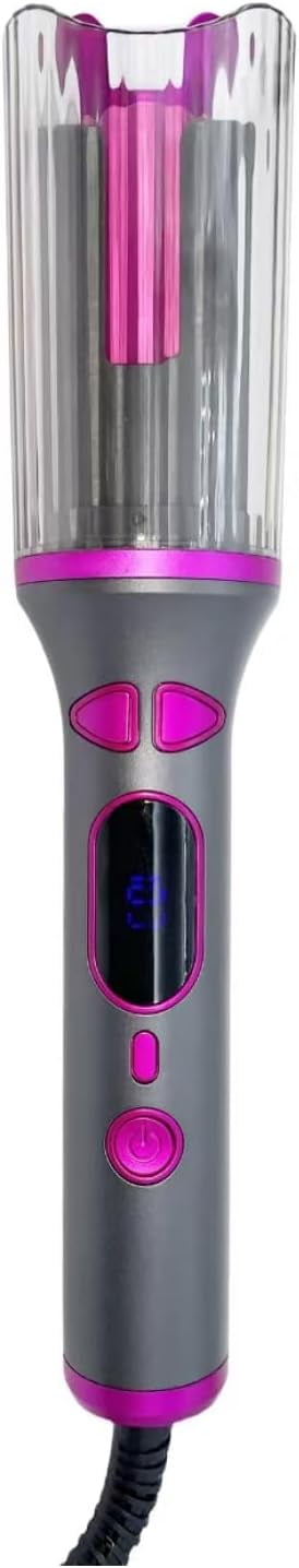 Automatic Curling Iron, 1 Inch Ceramic Barrel, Auto Rotating Hair Curler with 4 Temperature Settings, Timer, Dual Voltage, Auto Shut Off (Grey)