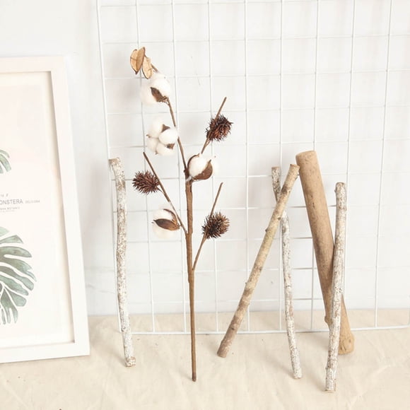 Agiferg Artificial Naturally Dried Cotton Stem Flower Filler Floral Home Decor