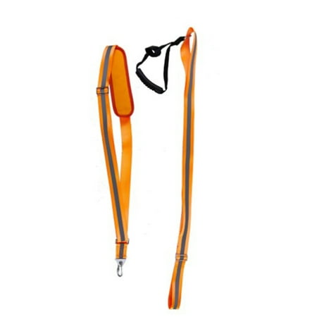 CherryHome Adjustable Length Deer Drag Rope Adjustable Deer Drag Rope with Non-slip Handle Heavy Duty Nylon Webbing Metal Hooks Safety Reflective Orange Outdoor