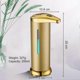 thumbnail image 2 of Stainless Steel Automatic Soap Dispenser, Touchless Sterilizer Dispenser with Infrared Sensor, Adjustable Switch and Waterproof Base (Matte Gold), 2 of 5