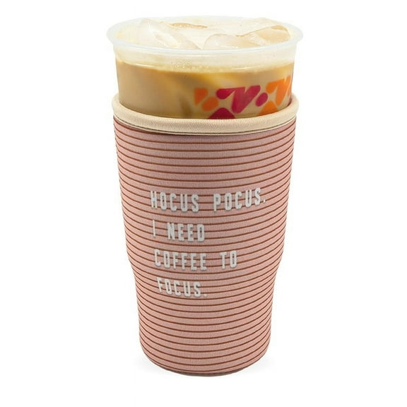 GoCuff Reusable Iced Coffee Insulator Sleeve Neoprene Holder - Hocus Pocus - Large