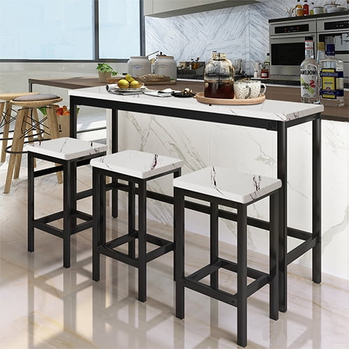 4-Piece Pub Table Set, Counter Height, 3 Stools, Space 4-Piece Pub Table Set, Counter Height, 3 Stools, Space