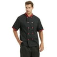 thumbnail image 5 of TopTie Unisex Short Sleeve Chef Coat Jacket, Black and Red, 5 of 6