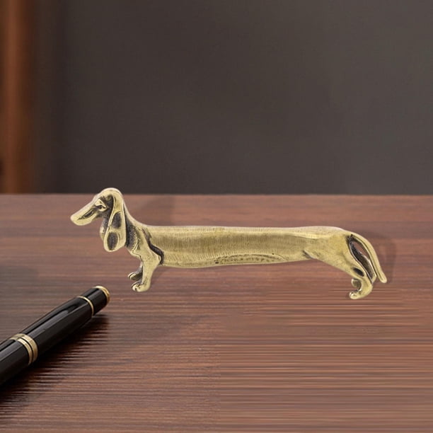 Figura de perro salchicha, mini estatua de perro, decoración del hogar, adorno coleccionable realista, mascota de té para estantería, salón de té,