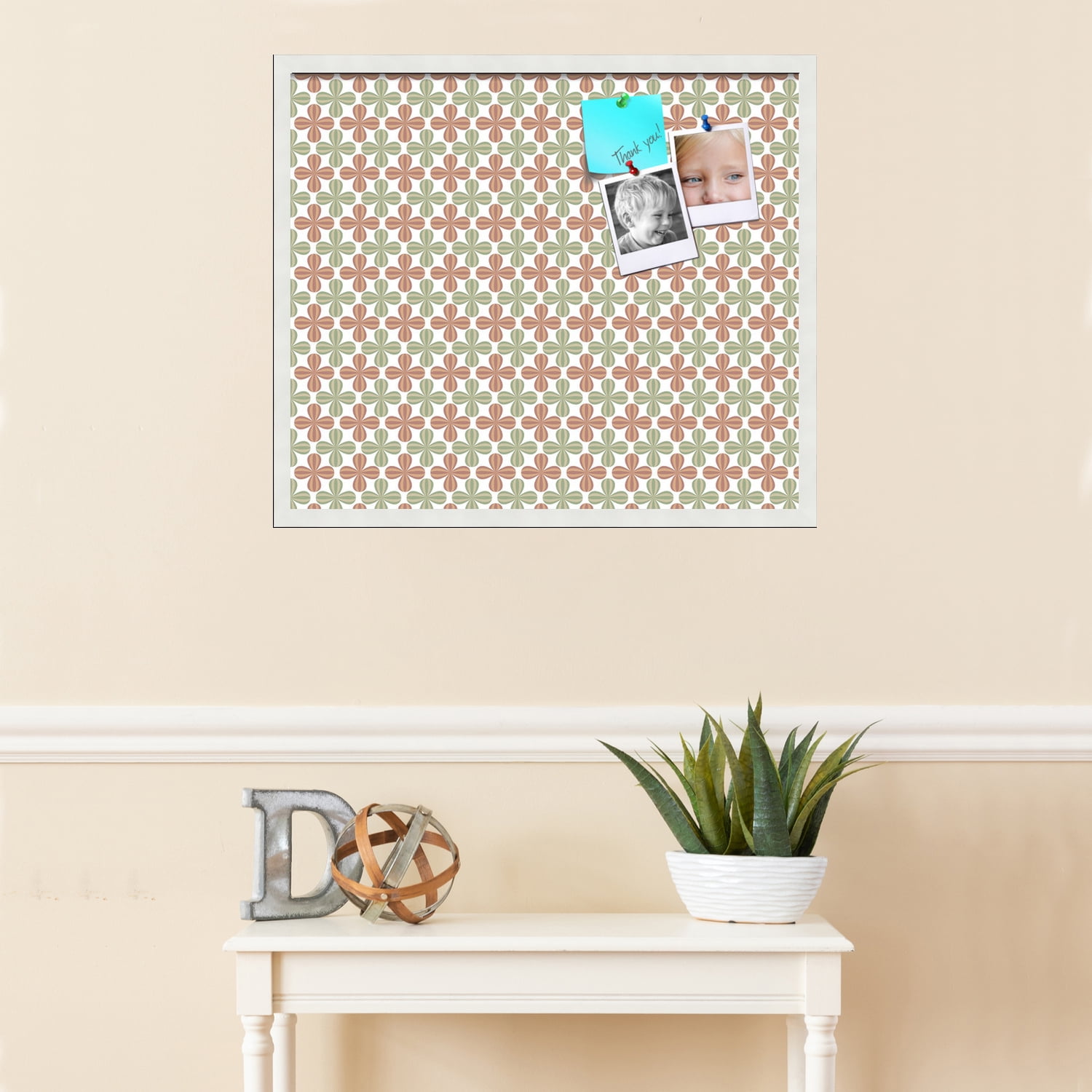 PinPix ArtToFrames 26x22 Custom Cork Bulletin Board    Poster Board Has a Fabric Style Canvas Finish, Framed in Satin White Frame (PinPix-558)