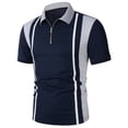 thumbnail image 3 of Generic Men's Lapel Collar Half Button Polo Shirts Short Sleeve Casual Color Block Tshirts Soft Stylish Casual Summer Tops, 3 of 4