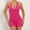 Hot Pink, variant on Women Bodysuit Summer Onesie Sexy Tight Plunge Bottoms Halter Body Suits Open Back Hollow Front Slimming Shapewear, Red, S