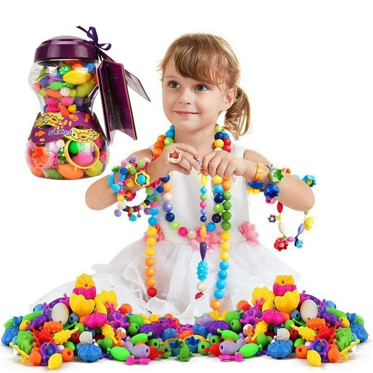 Colorful Plastic Pop Beads Girls Jewelry Making Crafting Lot