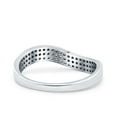thumbnail image 3 of Simulated Cubic Zirconia Size-5 Half Eternity Ring Wedding Engagement Band 925 Sterling Silver, 3 of 7