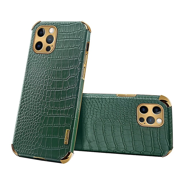 Funda de lujo para iPhone 14 Pro Max, funda de teléfono con textura de piel de cocodrilo PU para iPhone 14 Plus 12 Mini 13 11 Pro Max Tan Jianjun unisex