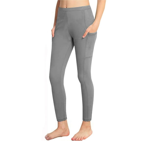 MEZZALL Girls Solid Color Elastic Waist Yoga Leggings With Pockets Stretchy Comfortable Workout Pants For Gym Dance And Casual Wear Stylish Toddler Baby Wear 8-9Y