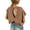 Brown, variant on Youthful Polka Back Cutout Crop Top With Batwing Sleeves For Teens And Girls Basic Tees