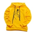thumbnail image 4 of Moda mujer sudadera con capucha corazón dedo patrón de manga larga informal suelta sudadera Carevas Sudadera, 4 of 5