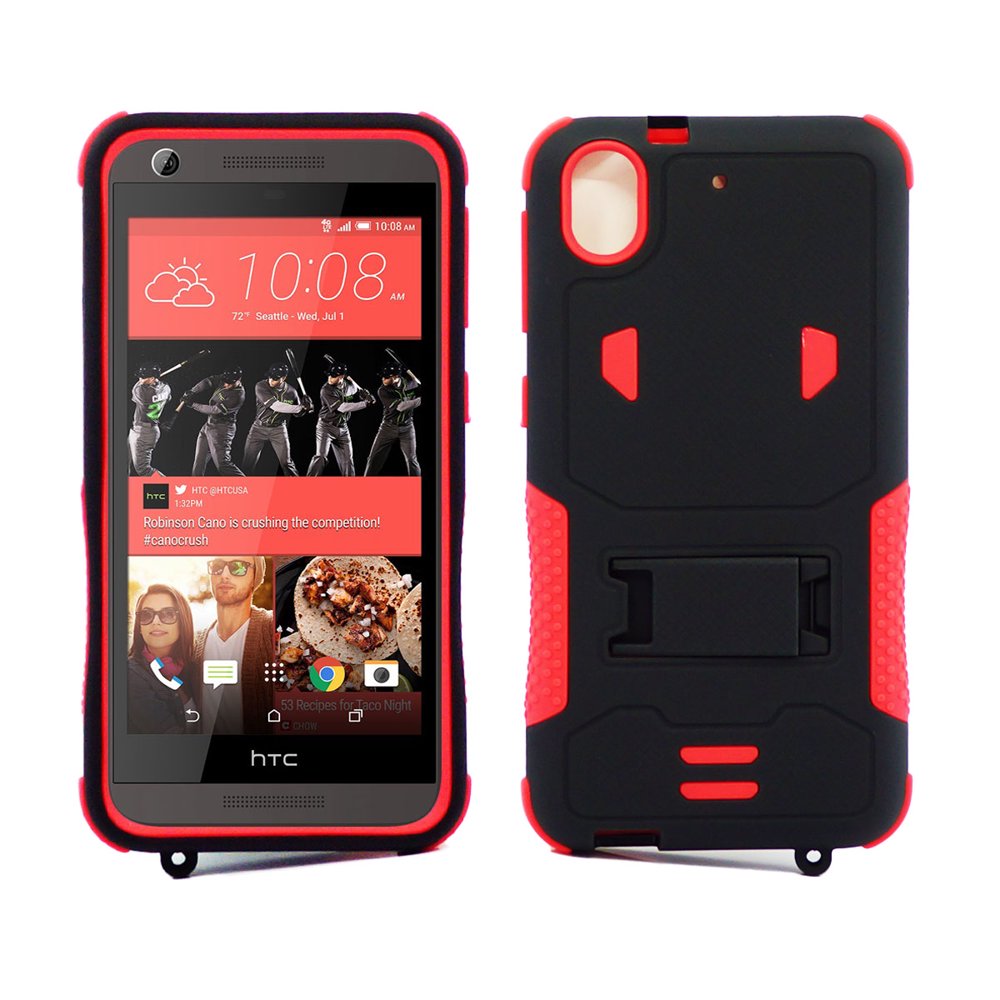 HTC Desire 626 / 626S Impact Silicone Case Dual Layer with Stand Red