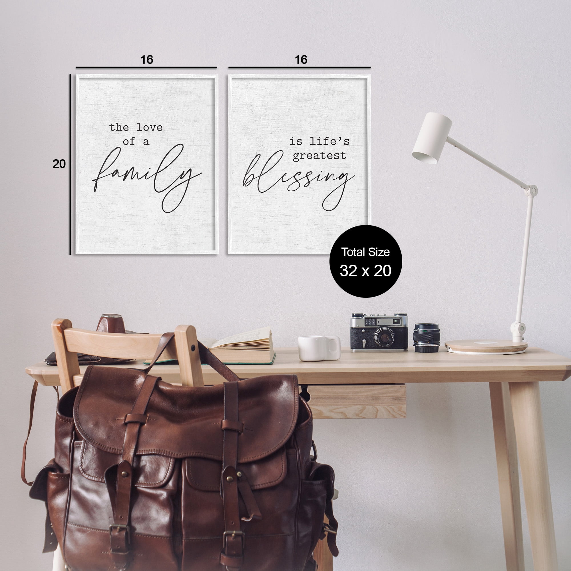 Stupell Industries Life's Greatest Blessing Quote Typography Painting White Framed Art Print Wall Art, 16 x 20, Set of 2