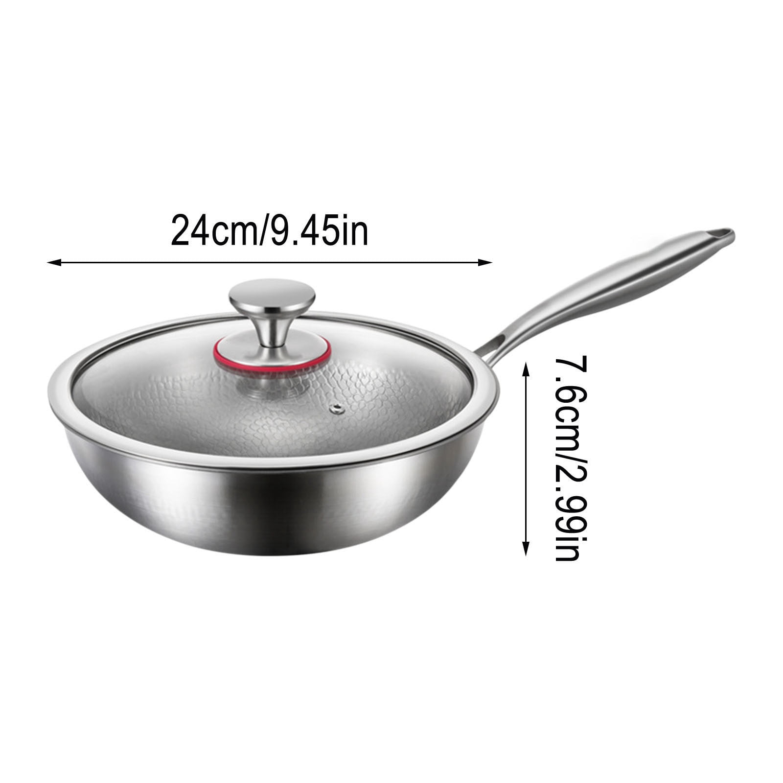 AUHomi Titanium Hammered Frying Pan with Lid, Even Heating Titanium Pans For Cooking, Durable Scratch-Resistant Non Stick Titanium Nutri Pan for Cooking (Include Spatula, 10.24")