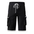 thumbnail image 4 of Men's Casual Cargo Shorts for Everyday Wear with Functional Pockets and Adjustable Drawstring for Comfort and Style Men's Black Shorts Mens Navy Multi Pack, 4 of 5
