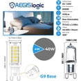 thumbnail image 2 of shiyou-G9 LED Light Bulbs, 40 watt Halogen Replacement LED Bulbs, Non-dimmable T4 LED Bulb with G9 Bi Pin Base Bulbs, Flicker Free 360° Beam Angle Energy Saving G9 Bulbs for Chandelier, 6000K (6 Pack, 2 of 4