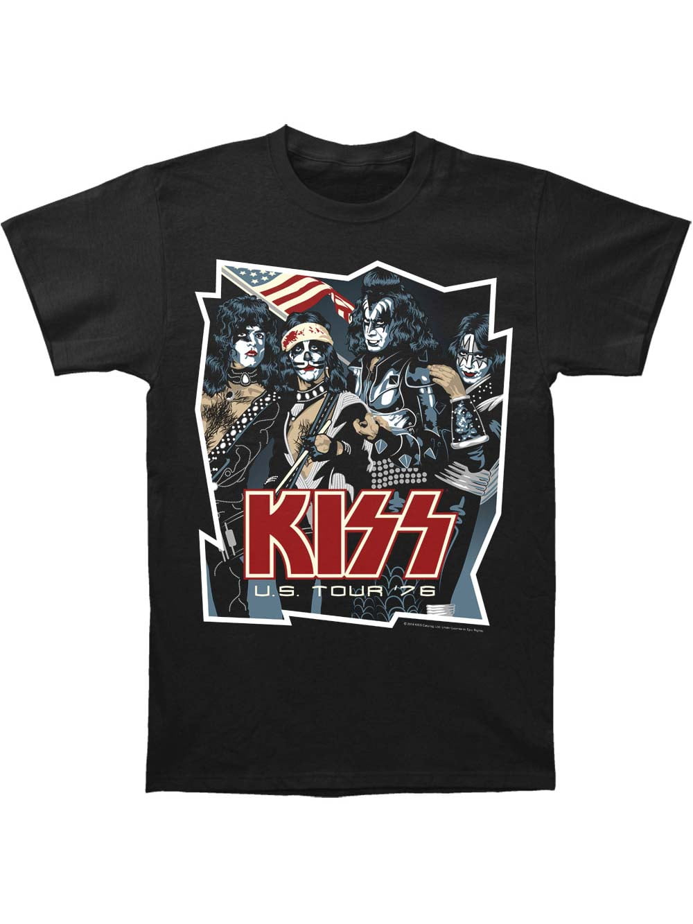 KISS KISS Men's U.S. Tour '76 Tshirt Black