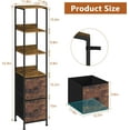 thumbnail image 3 of Bathroom Floor Cabinet Tall Slim Bathroom Storage Cabinet with 2 Fabric Drawers, Narrow Freestanding Bathroom Towel Organizer Stand for Living Room Kitchen, 11.8" D x 11.8" W x 55.8" H, Brown, 3 of 7