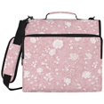 thumbnail image 2 of Zipper Binder with Shoulder Strap 2 inch 3 Ring Waterproof File Folder Organizer Bag 500 Sheet White Roses and Vines, 2 of 8
