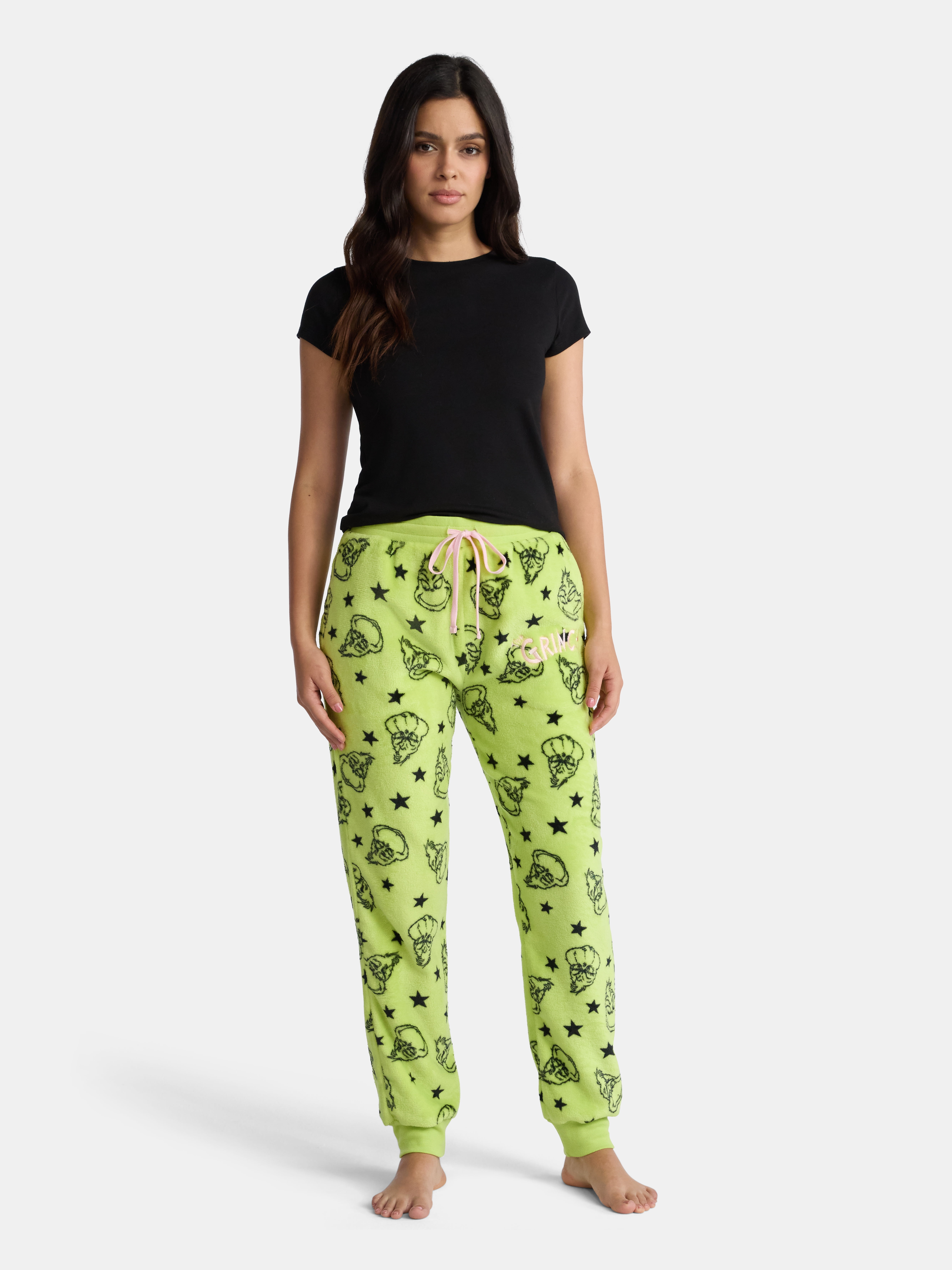 Dr. Seuss The Grinch Women's Plush Graphic Joggers, Sizes XXS-XXL