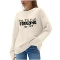 thumbnail image 2 of FDGIU Women's Funny Graphic Print Oversized Pullover - Knit Long Sleeve Shirt, Casual Comfy Loose Fit Sweater, 2 of 6