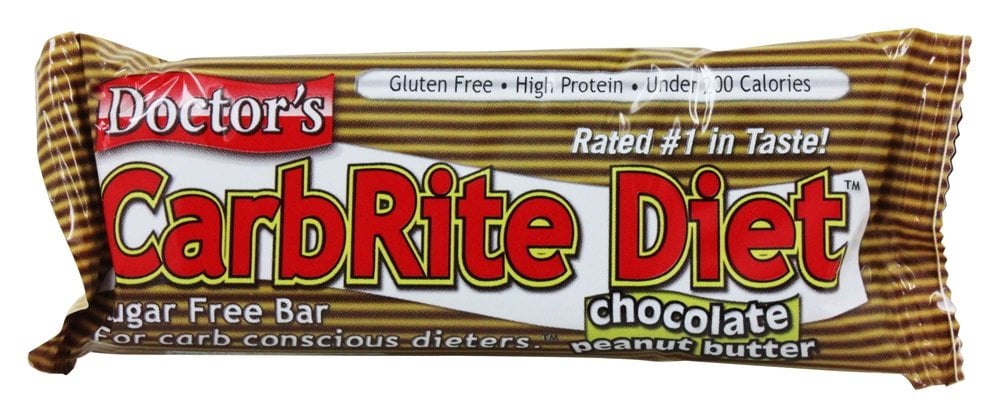 Doctor's CarbRite Diet Bar, Chocolate Peanut Butter, 21g protein, 12 Ct
