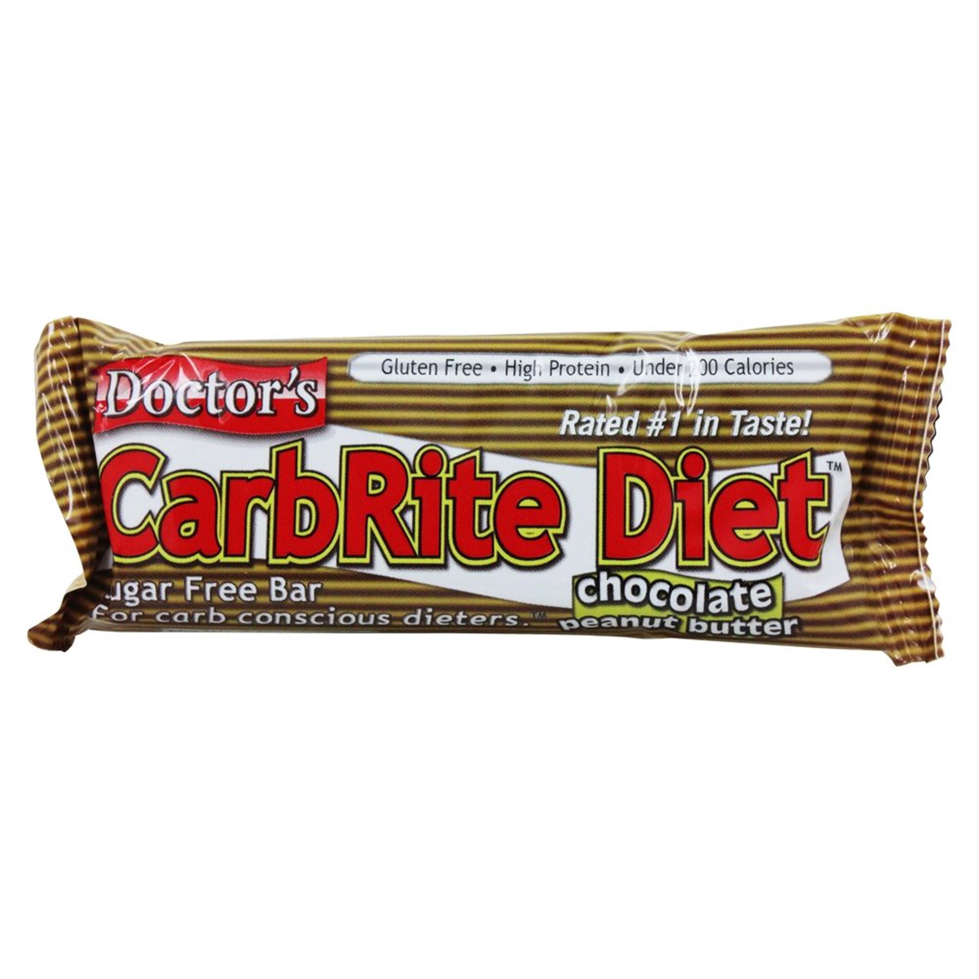 Doctor's CarbRite Diet Bar, Chocolate Peanut Butter, 21g protein, 12 Ct