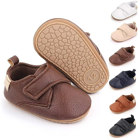 

QWZNDZGR Infant Baby Boys Girls Classic PU Leather Wedding Loafers Brogue Toddler Oxford Dress Shoes First Steps Walking Flat Lazy Crib Shoe